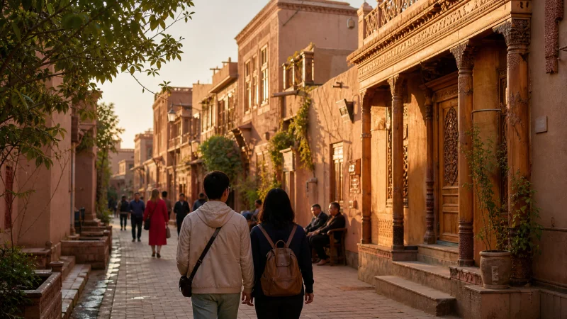 Evening walk in Kashgar Old City