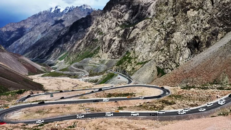 Mountain road in the Pamir corridor